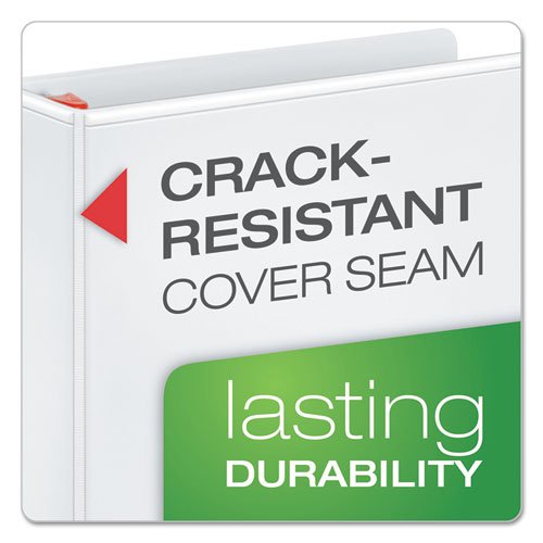 XtraLife ClearVue Non-Stick Locking Slant-D Ring Binder, 3 Rings, 6" Capacity, 11 x 8.5, White