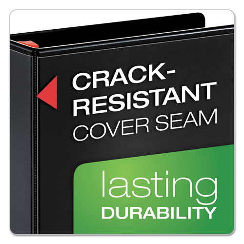 XtraLife ClearVue Non-Stick Locking Slant-D Ring Binder, 3 Rings, 5" Capacity, 11 x 8.5, Black