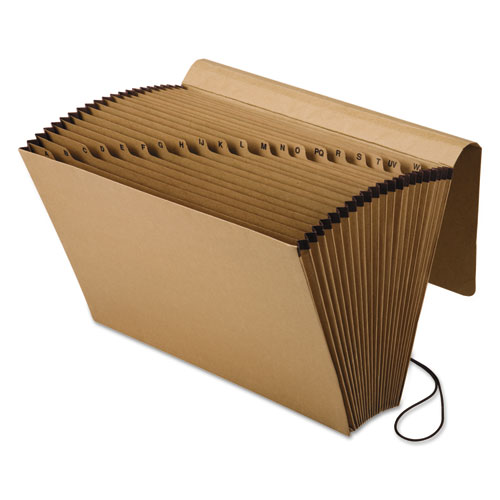Image of Kraft Indexed Expanding File, 21 Sections, Elastic Cord Closure, 1/21-Cut Tabs, Legal Size, Brown