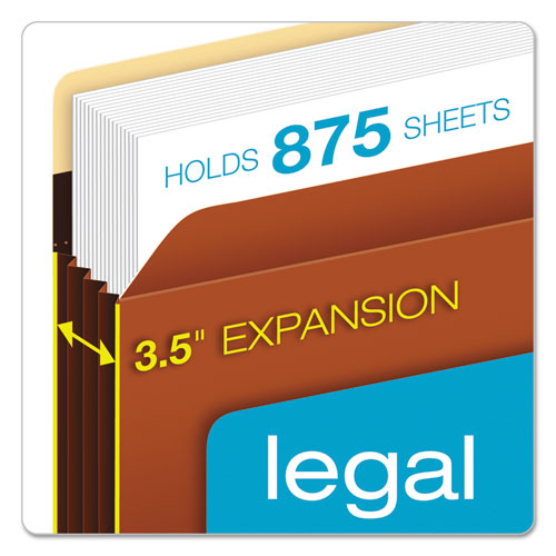 Image of Pendaflex® Heavy-Duty File Pockets, 3.5" Expansion, Legal Size, Redrope, 25/Box