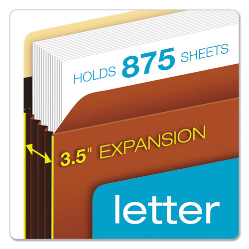 Image of Pendaflex® Heavy-Duty File Pockets, 3.5" Expansion, Letter Size, Redrope, 25/Box