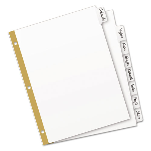Write & Erase Big Tab Paper Dividers, 8-Tab, White, Letter