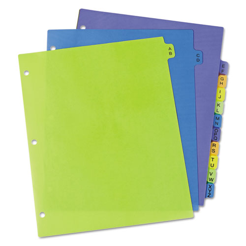 Image of Avery® Durable Preprinted Plastic Tab Dividers, 12-Tab, A To Z, 11 X 8.5, Assorted, 1 Set