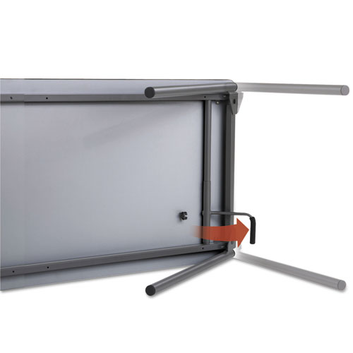 Maxx Legroom Rectangular Folding Table, 72w X 30d X 29-1/2h, Gray/charcoal