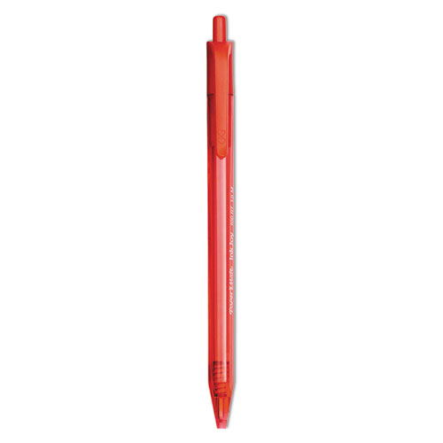 Paper Mate® Inkjoy 100 Rt Ballpoint Pen, Retractable, Medium 1 Mm, Red Ink, Red Barrel, Dozen