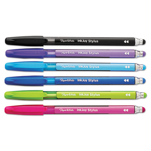 Paper Mate® InkJoy 100 Stick Stylus Ballpoint Pens, 1mm, 2 Black/1 Blue
