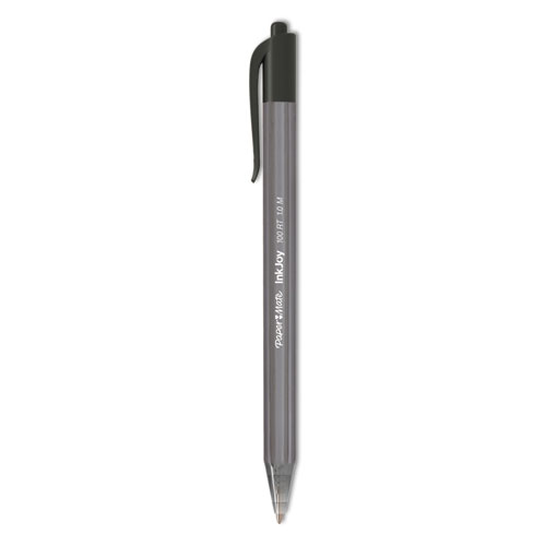 Paper Mate® Inkjoy 100 Rt Ballpoint Pen, Retractable, Medium 1 Mm, Black Ink, Black Barrel, 20/Pack