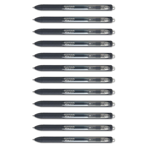InkJoy Retractable Gel Pen, Micro 0.5mm, Black Ink/Barrel, Dozen