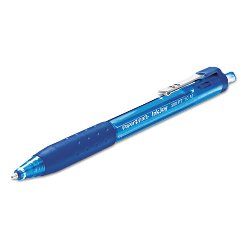 Image of Paper Mate® Inkjoy 300 Rt Ballpoint Pen, Retractable, Medium 1 Mm, Blue Ink, Blue Barrel, Dozen