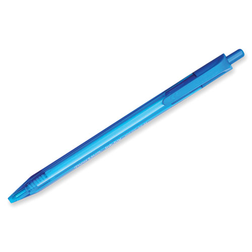 Image of InkJoy 100 RT Ballpoint Pen, Retractable, Medium 1 mm, Blue Ink, Blue Barrel, Dozen