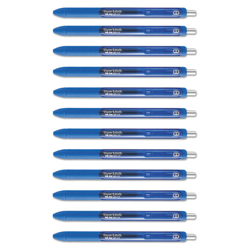 Image of Paper Mate® Inkjoy Gel Pen, Retractable, Micro 0.5 Mm, Blue Ink, Blue Barrel, Dozen