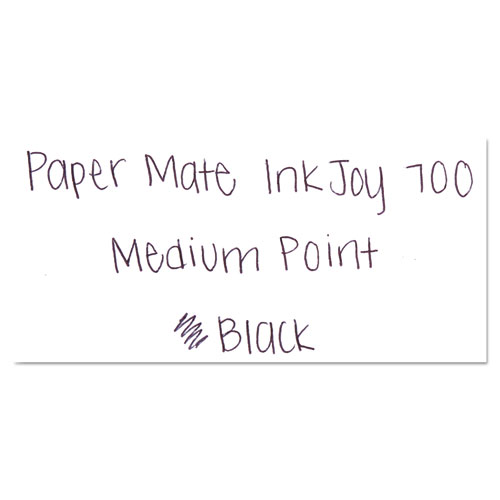 Image of InkJoy 700 RT Ballpoint Pen, Retractable, Medium 1 mm, Black Ink, White Barrel, Dozen