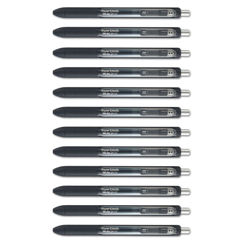 Image of Paper Mate® Inkjoy Gel Pen, Retractable, Micro 0.5 Mm, Black Ink, Black Barrel, Dozen