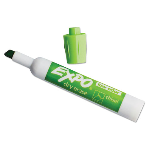 Low-Odor Dry-Erase Marker, Broad Chisel Tip, Assorted Colors, 4/Set
