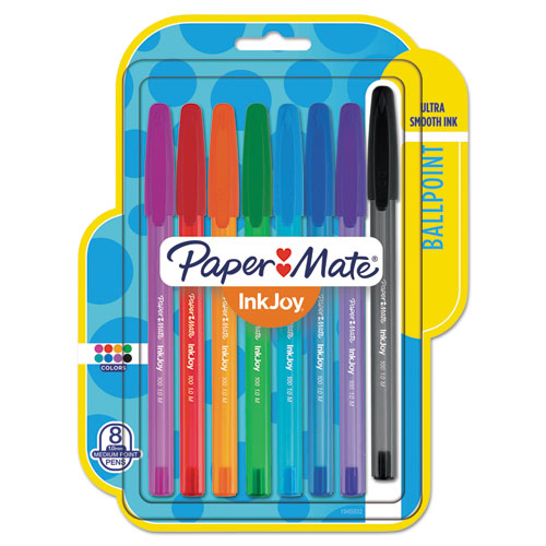Paper Mate® Inkjoy 100 Ballpoint Pen, Stick, Medium 1 Mm, Eight Assorted Ink And Barrel Colors, 8/Pack