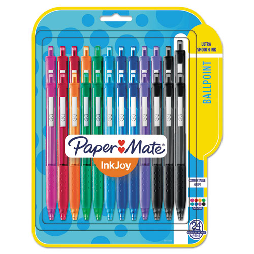 Image of InkJoy 300 RT Ballpoint Pen Retractable, Medium 1 mm, Assorted Ink and Barrel Colors, 24/Pack