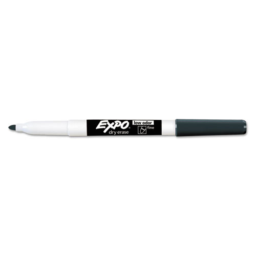 Image of Expo® Low-Odor Dry-Erase Marker, Fine Bullet Tip, Black, Dozen