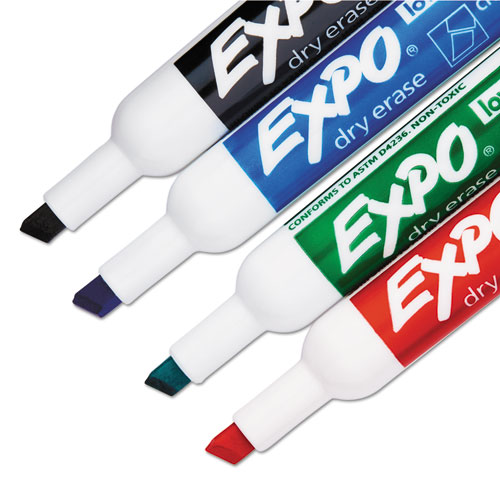 Image of Expo® Low-Odor Dry-Erase Marker, Broad Chisel Tip, Assorted Colors, 4/Set