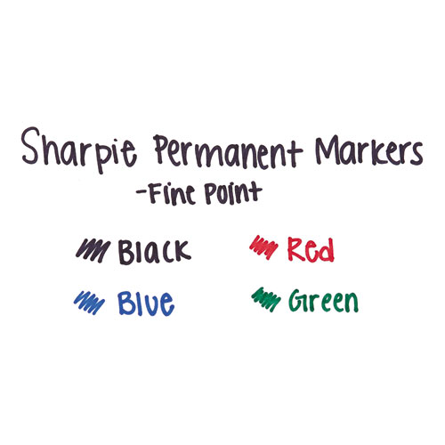 Fine Tip Permanent Marker, Red, Dozen