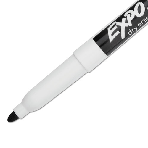 Image of Expo® Low-Odor Dry-Erase Marker, Fine Bullet Tip, Black, Dozen