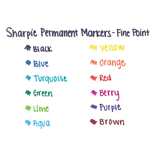 Image of Fine Tip Permanent Marker, Fine Bullet Tip, Blue, Dozen