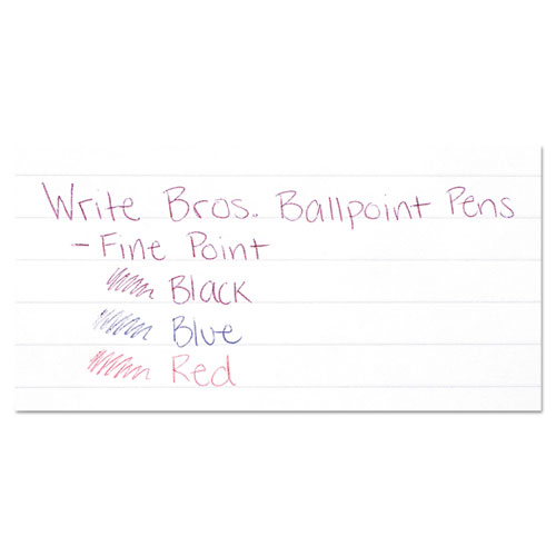 Write Bros. Ballpoint Pen, Stick, Fine 0.8 mm, Black Ink, Black Barrel,  Dozen - BOSS Office and Computer Products