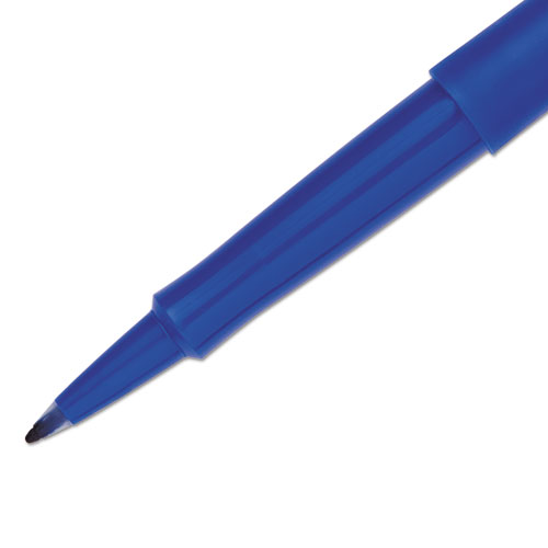 Image of Point Guard Flair Felt Tip Porous Point Pen, Stick, Medium 0.7 mm, Blue Ink, Blue Barrel, Dozen
