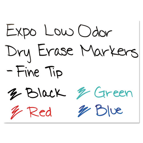 Low-Odor Dry-Erase Marker, Fine Bullet Tip, Red, Dozen