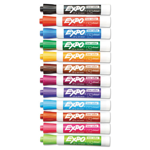 Image of Low-Odor Dry-Erase Marker, Broad Chisel Tip, Assorted Colors, 16/Set