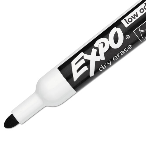 Image of Expo® Low-Odor Dry-Erase Marker, Medium Bullet Tip, Black, Dozen