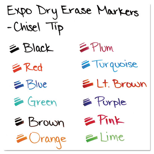 Image of Low-Odor Dry-Erase Marker, Broad Chisel Tip, Assorted Colors, 16/Set