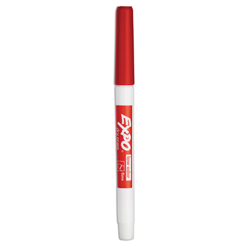 Expo® Low-Odor Dry-Erase Marker, Fine Bullet Tip, Red, Dozen
