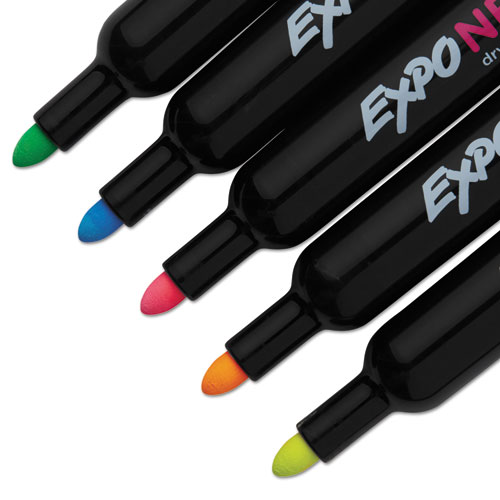 Image of Expo® Neon Windows Dry Erase Marker, Broad Bullet Tip, Assorted Colors, 5/Pack