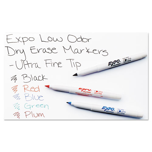 EXPO 86074 Low Odor Dry Erase Marker, Fine Point, Assorted, 4/Set 