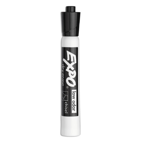 Low-Odor Dry-Erase Marker Value Pack, Broad Chisel Tip, Black, 36/Box