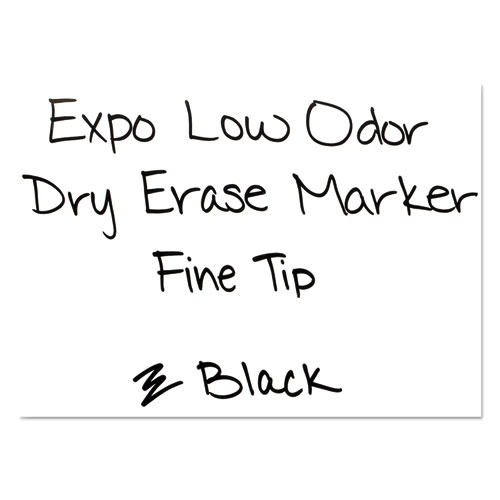 EXPO Low Odor Dry Erase Markers, Fine Tip, Black, 4 Count 