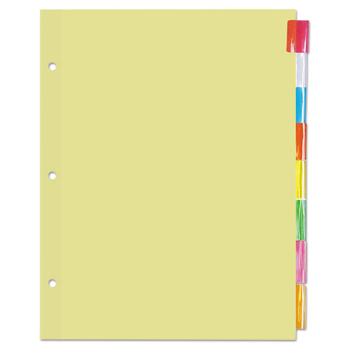 Image of Universal® Insertable Tab Index, 8-Tab, 11 X 8.5, Buff, Assorted Tabs, 24 Sets
