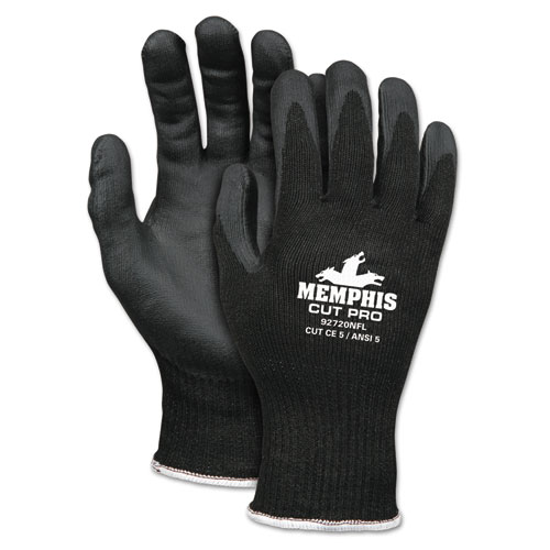 MCR™ Safety Cut Pro 92720NF Gloves, Medium, Black, HPPE/Nitrile Foam