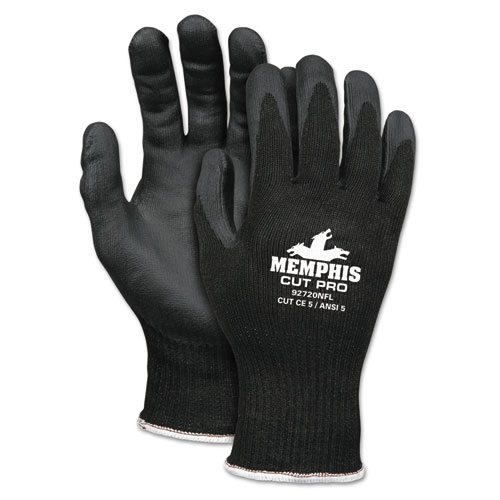 Image of Mcr™ Safety Cut Pro 92720Nf Gloves, Large, Black, Hppe/Nitrile Foam