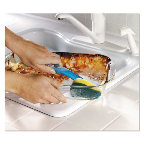 Soap-Dispensing Dishwand, 2.5 x 9.5, Yellow/Green, 4/Carton