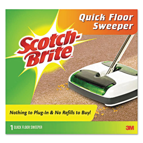 Quick Floor Sweeper, 46" Handle, White/Green