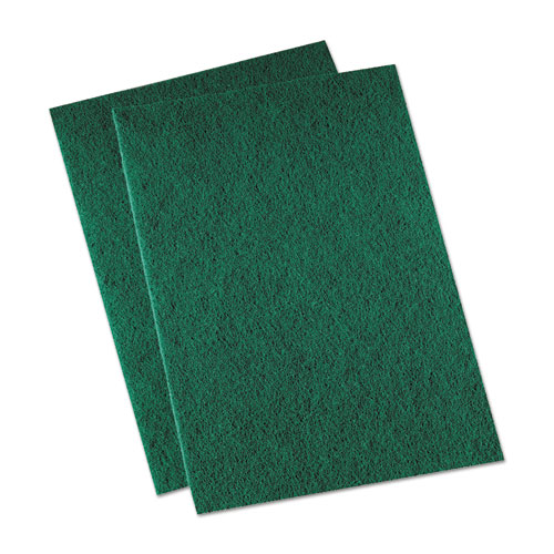 Boardwalk® Medium Duty Scour Pad,  6 x 9, Green, 20/Carton