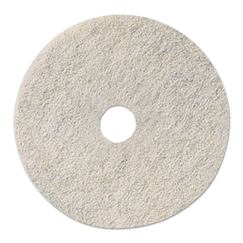 Ultra High-Speed Natural Blend Floor Burnishing Pads 3300, 17" Dia., White, 5/ct