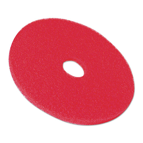 Image of 3M™ Low-Speed Buffer Floor Pads 5100, 14" Diameter, Red, 5/Carton