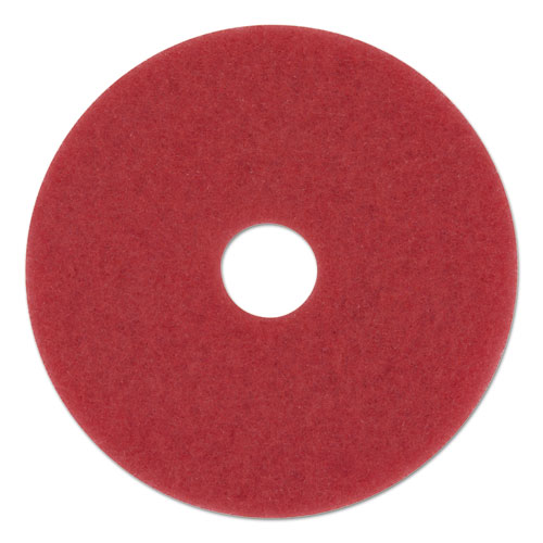 Image of 3M™ Low-Speed Buffer Floor Pads 5100, 20" Diameter, Red, 5/Carton