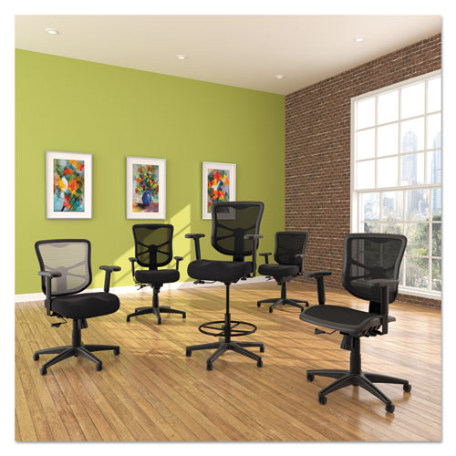 Alera Elusion Series Mesh Mid-Back Swivel/Tilt Chair, Supports Up to 275 lb, 17.9" to 21.6" Seat Height, Black