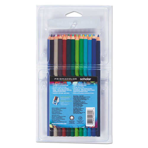 Image of Prismacolor® Scholar Colored Pencil Set, 3 Mm, 2B (#2), Assorted Lead/Barrel Colors, Dozen