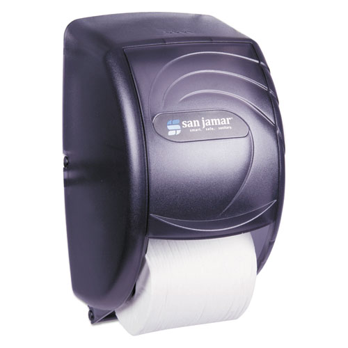 Image of Duett Standard Bath Tissue Dispenser, Oceans, 7.5 x 7 x 12.75, Transparent Black Pearl