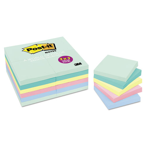 Post-it® Notes Original Pads in Marseille Colors, Value Pack, 3 x 3 ...