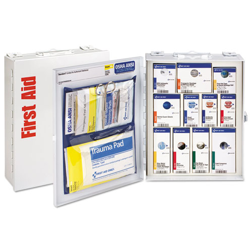 Image of First Aid Only™ Ansi 2015 Smartcompliance Food Service Cabinet W/O Medication, 25 People, 94 Pieces, Metal Case